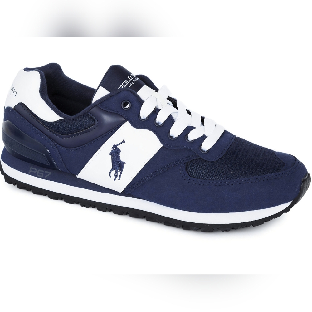 Polo Ralph Lauren Jogger Suede & Mesh Blue Sneakers US Men's Size 9.5